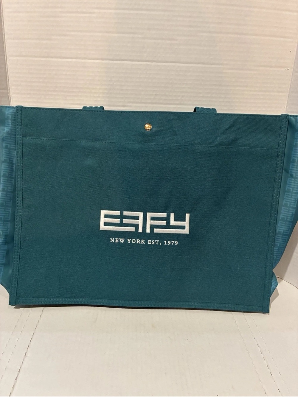 Effy Teal Canvas Logo Tote